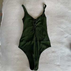 Reformation Lace Up Bodysuit